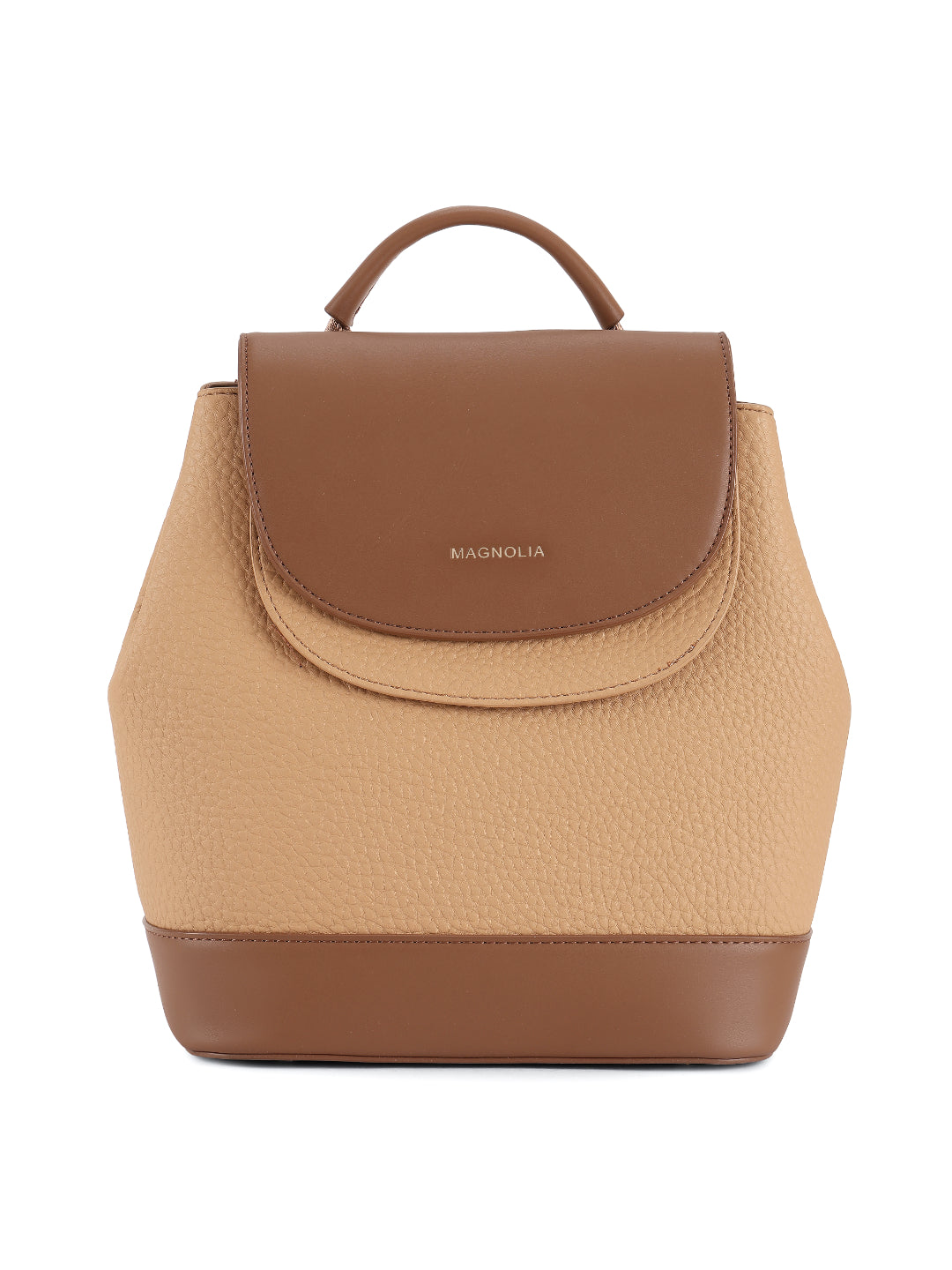 Magnolia Khaki PU Leather Solid One Size Women Backpack