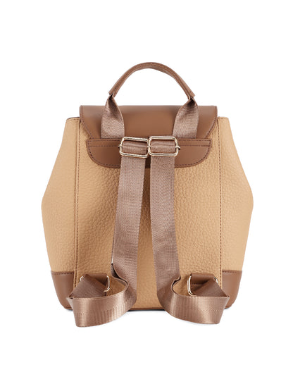 Magnolia Khaki PU Leather Solid One Size Women Backpack