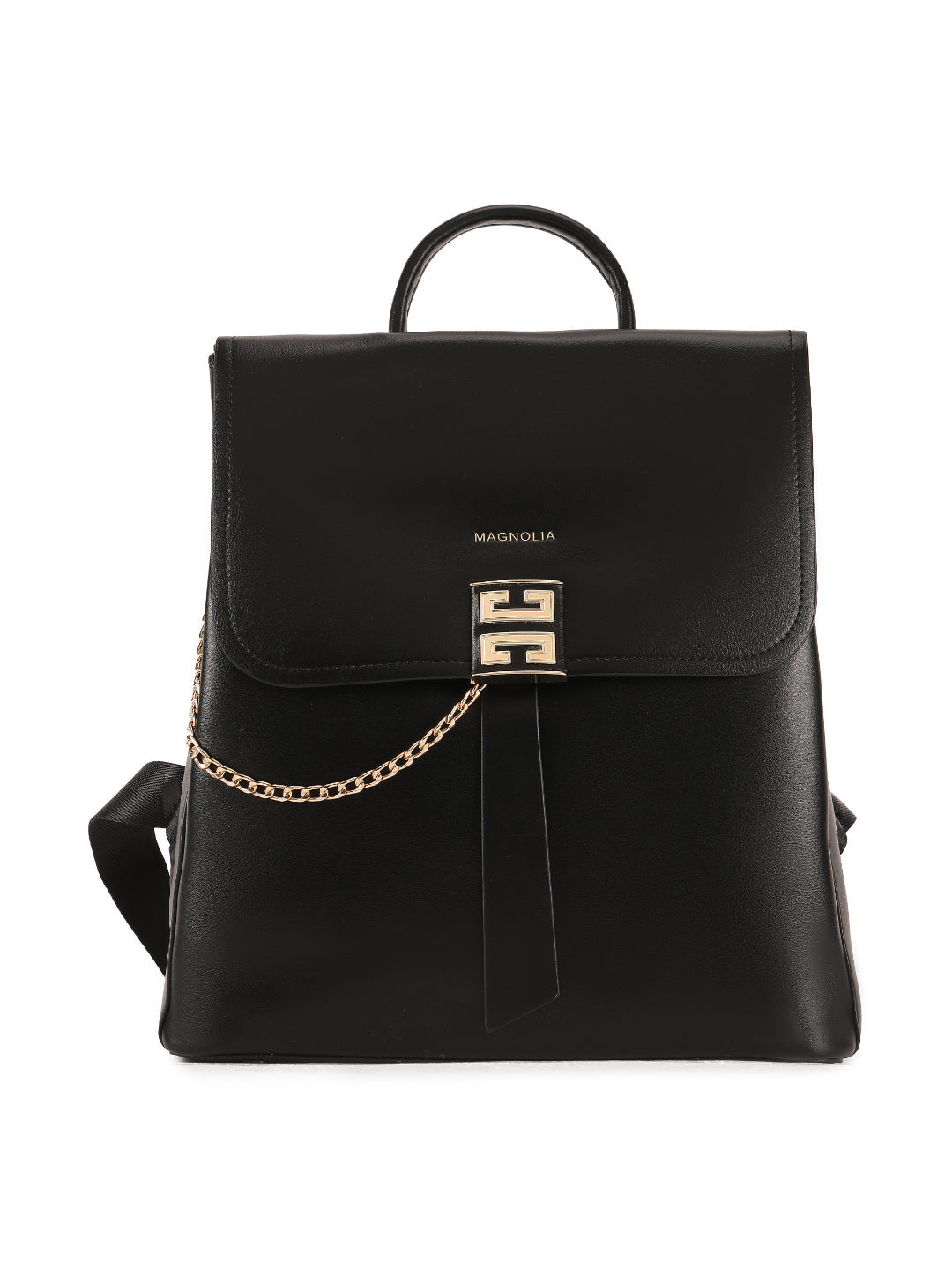 Magnolia Black PU Leather Solid One Size Women Backpack