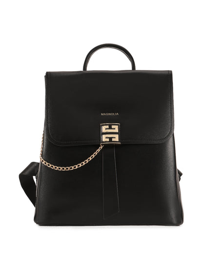 Magnolia Black PU Leather Solid One Size Women Backpack
