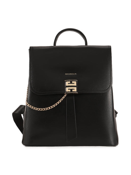 Magnolia Black PU Leather Solid One Size Women Backpack