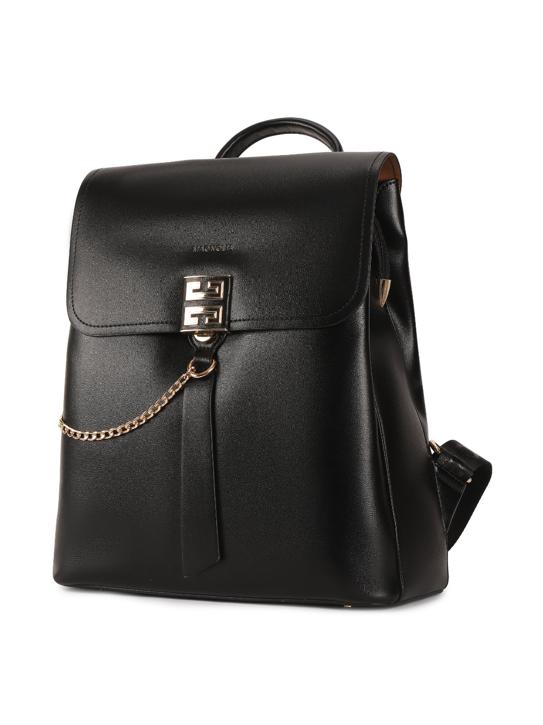 Magnolia Black PU Leather Solid One Size Women Backpack