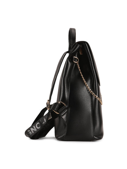 Magnolia Black PU Leather Solid One Size Women Backpack
