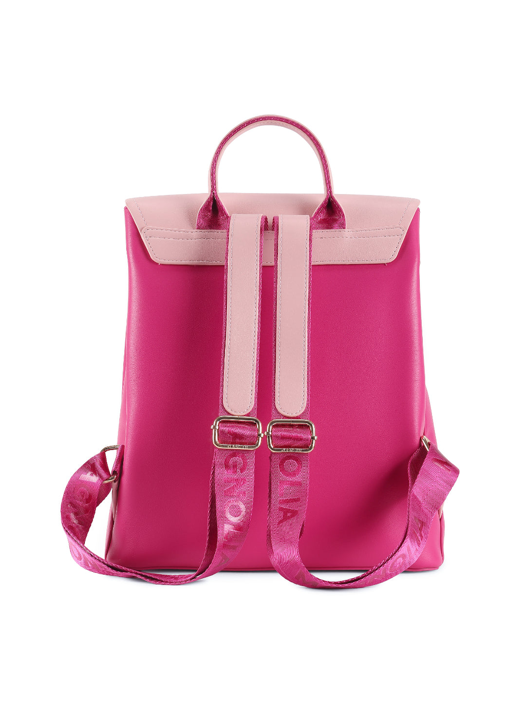 Magnolia Pink PU Leather Solid One Size Women Backpack