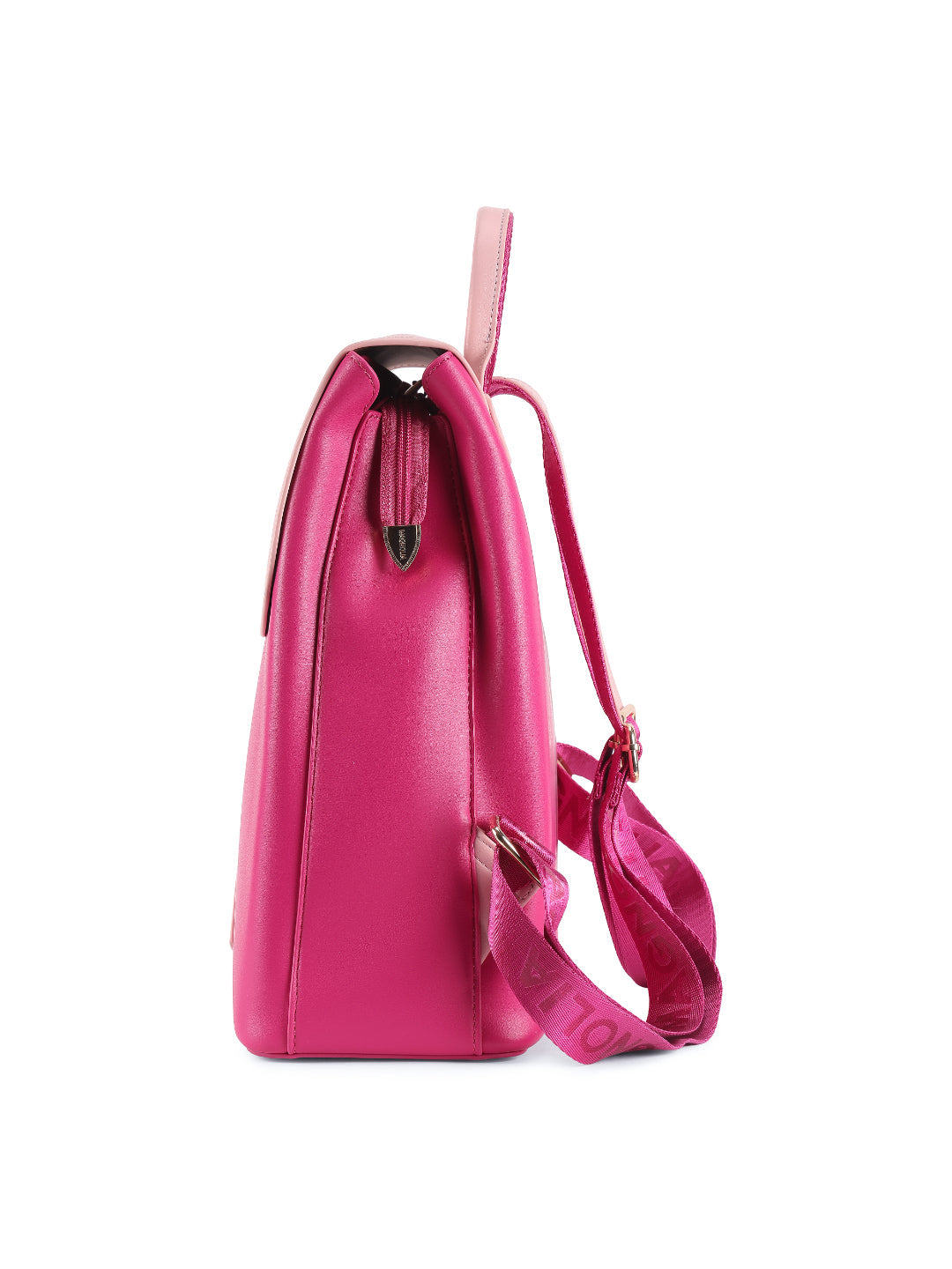 Magnolia Pink PU Leather Solid One Size Women Backpack