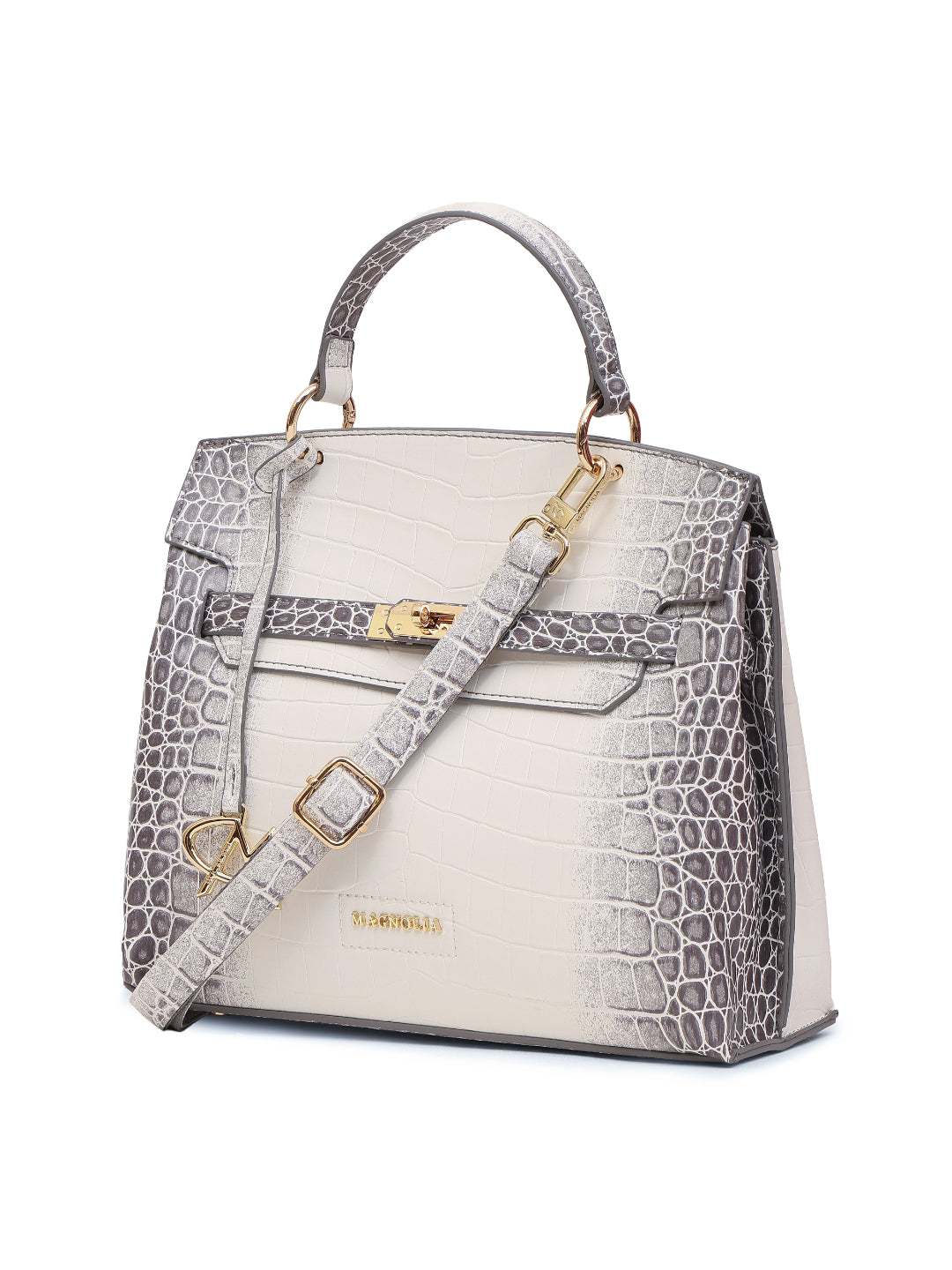 Magnolia Grey PU Leather Animal Effect One Size Women Satchel