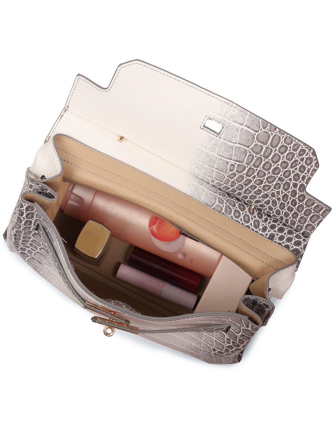 Magnolia Grey PU Leather Animal Effect One Size Women Satchel