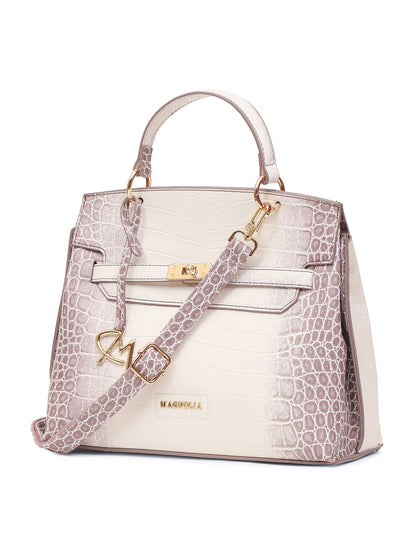 Magnolia Purple PU Leather Animal Effect One Size Women Satchel