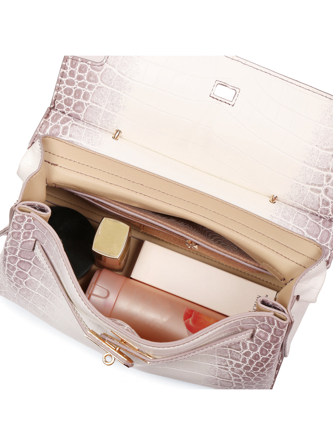 Magnolia Purple PU Leather Animal Effect One Size Women Satchel