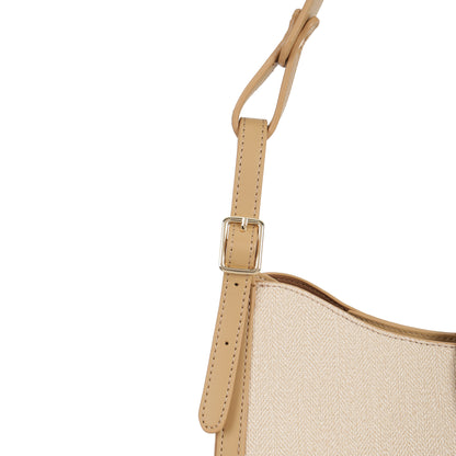 Magnolia PU Leather Women Beige Shoulder Bag