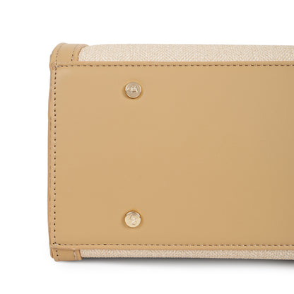 Magnolia PU Leather Women Beige Shoulder Bag