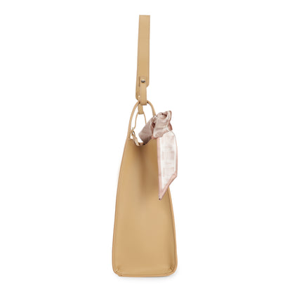 Magnolia PU Leather Women Beige Shoulder Bag