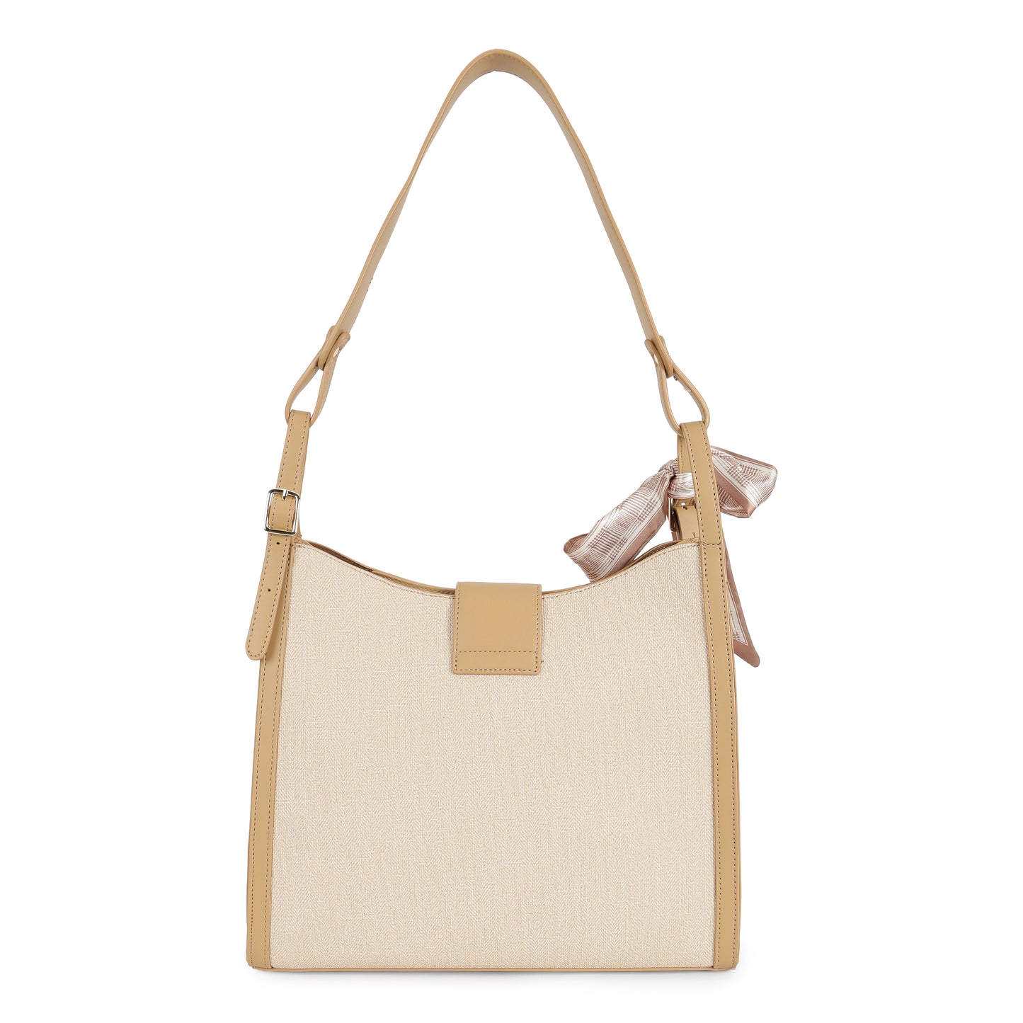 Magnolia PU Leather Women Beige Shoulder Bag