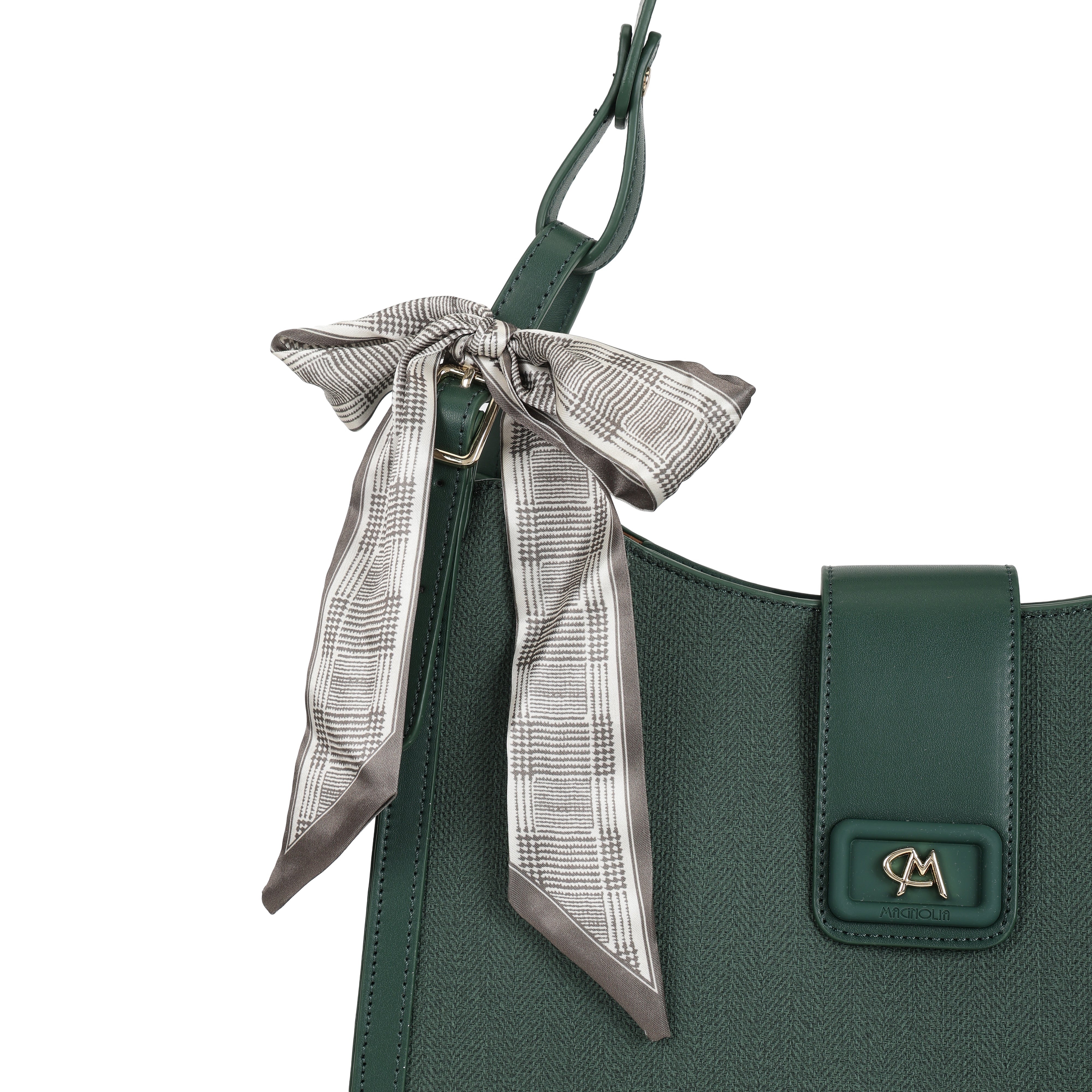 Magnolia PU Leather Women Green Shoulder Bag