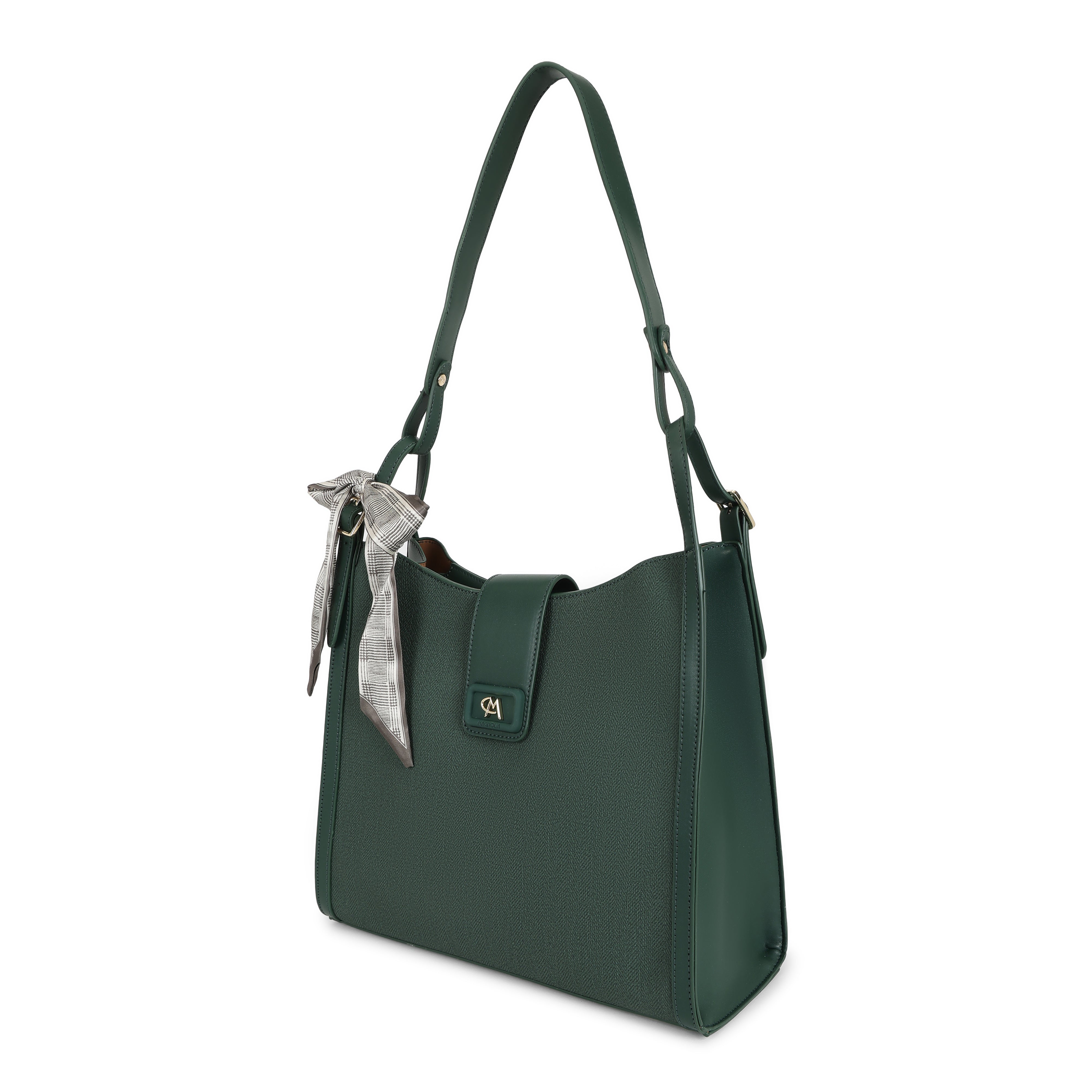 Magnolia PU Leather Women Green Shoulder Bag