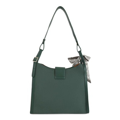 Magnolia PU Leather Women Green Shoulder Bag
