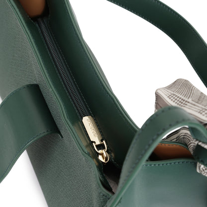 Magnolia PU Leather Women Green Shoulder Bag