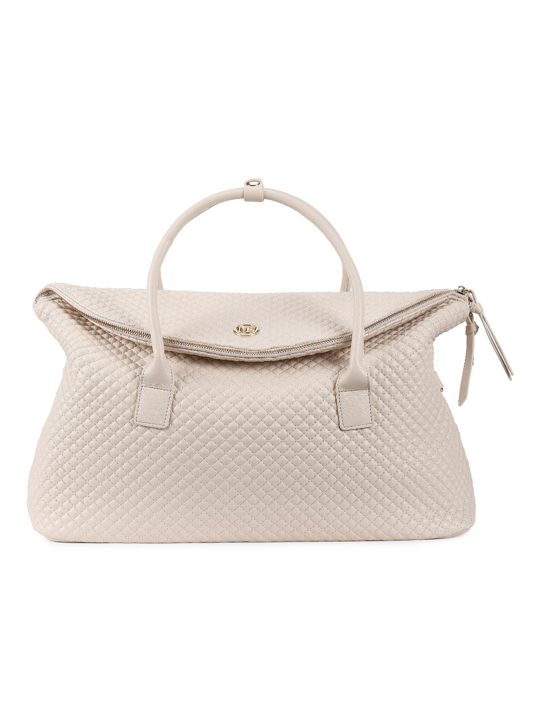 Magnolia Beige PU Leather Quilted One Size Unisex Duffle Bag