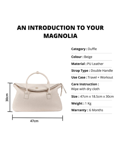 Magnolia Beige Quilted One Size PU Leather Shoulder Bag