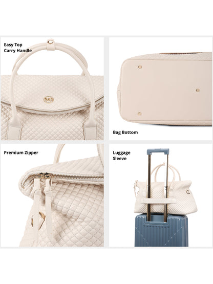 Magnolia Beige Quilted One Size PU Leather Shoulder Bag