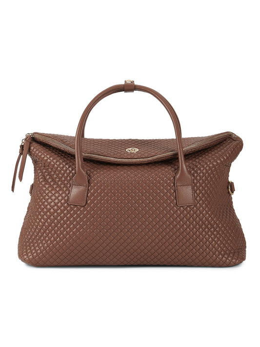 Magnolia Brown PU Leather Quilted One Size Unisex Duffle Bag