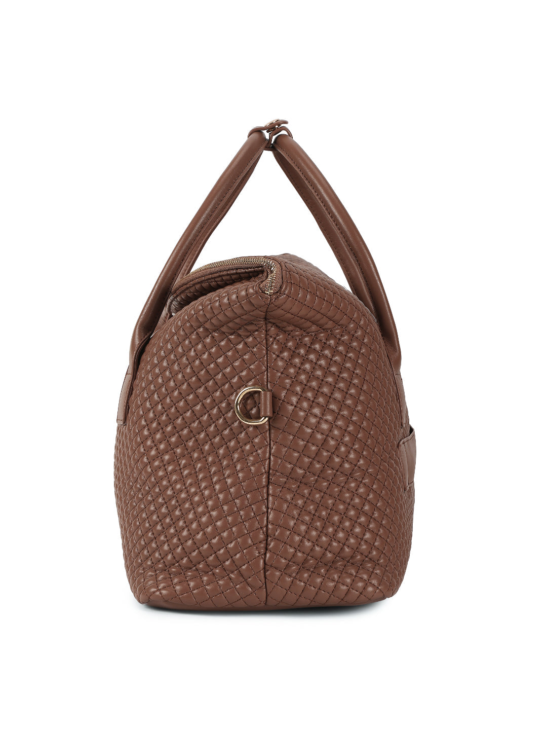 Magnolia Brown PU Leather Quilted One Size Unisex Duffle Bag