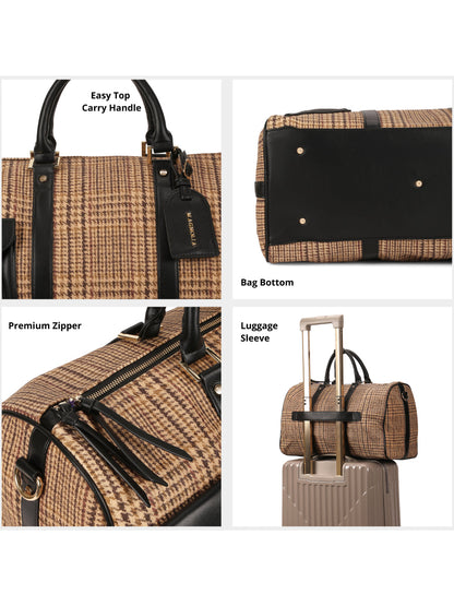 Magnolia Black PU Leather Textured One Size Unisex Duffle Bag