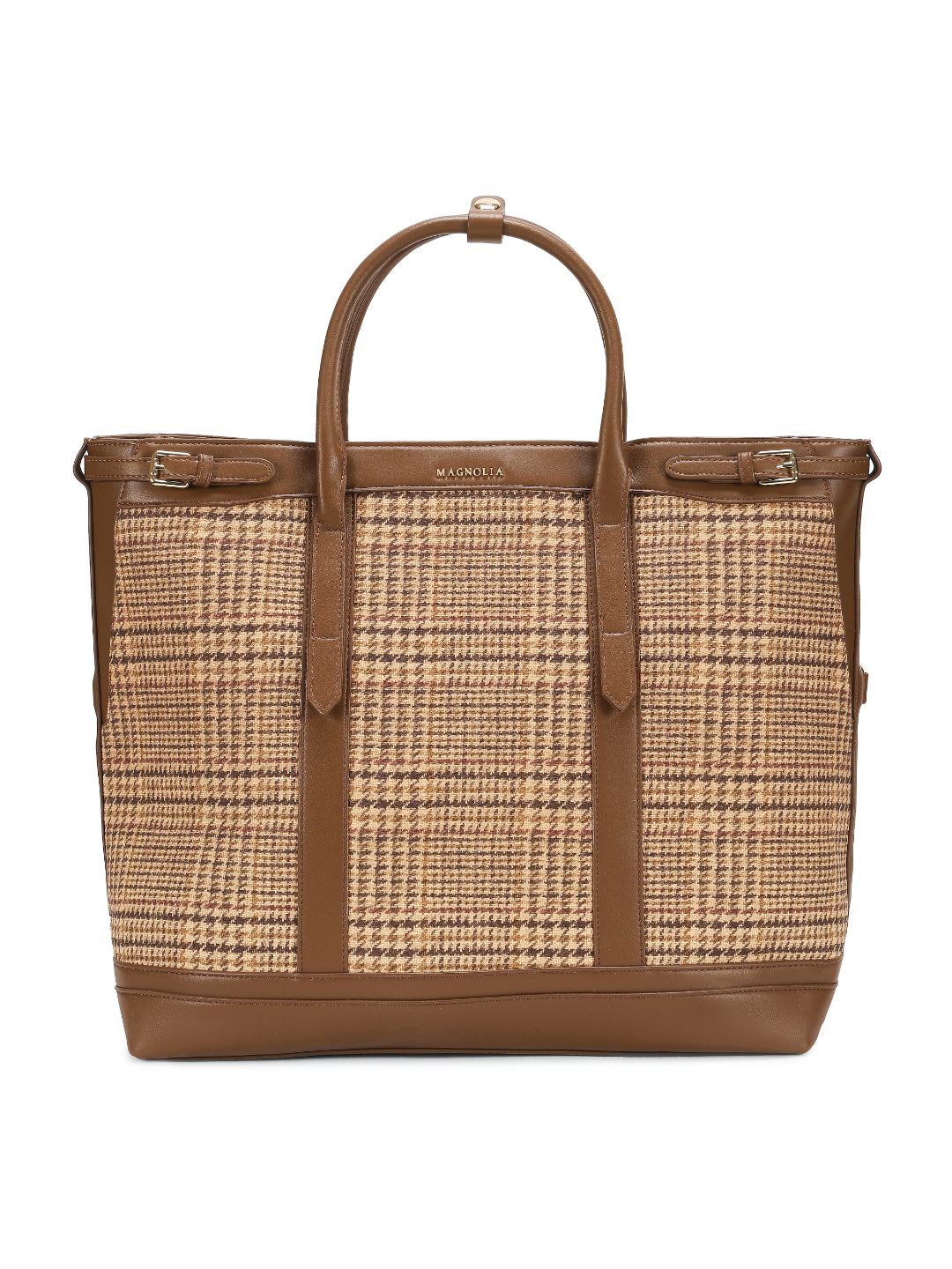 Magnolia Brown PU Leather Textured One Size Unisex Tote