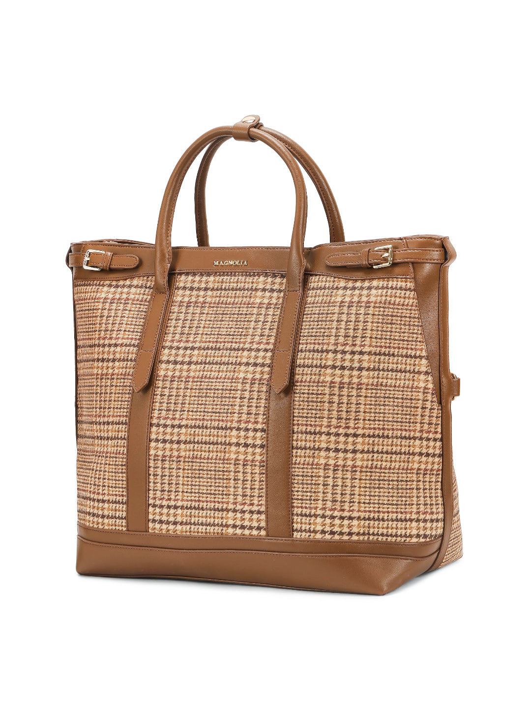 Magnolia Brown PU Leather Textured One Size Unisex Tote