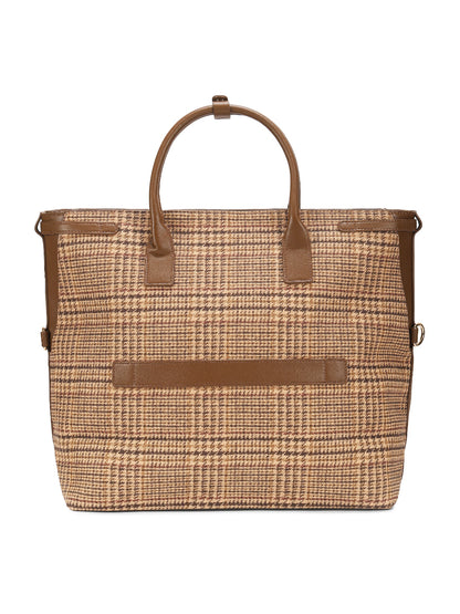 Magnolia Brown PU Leather Textured One Size Unisex Tote