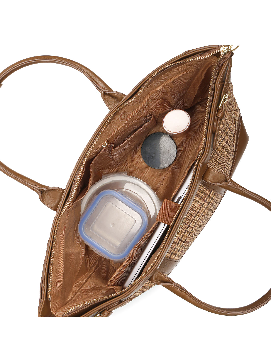 Magnolia Brown PU Leather Textured One Size Unisex Tote