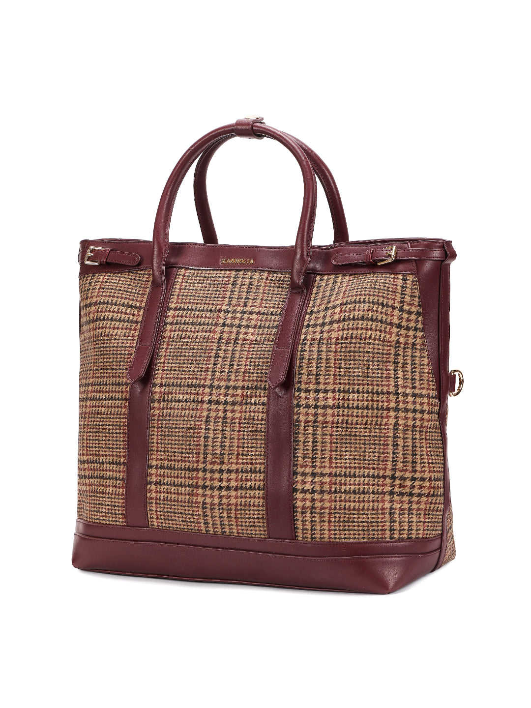 Magnolia Wine red PU Leather Textured One Size Unisex Tote