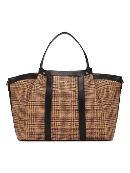 Magnolia Black PU Leather Textured One Size Unisex Tote
