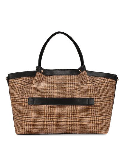 Magnolia Black PU Leather Textured One Size Unisex Tote