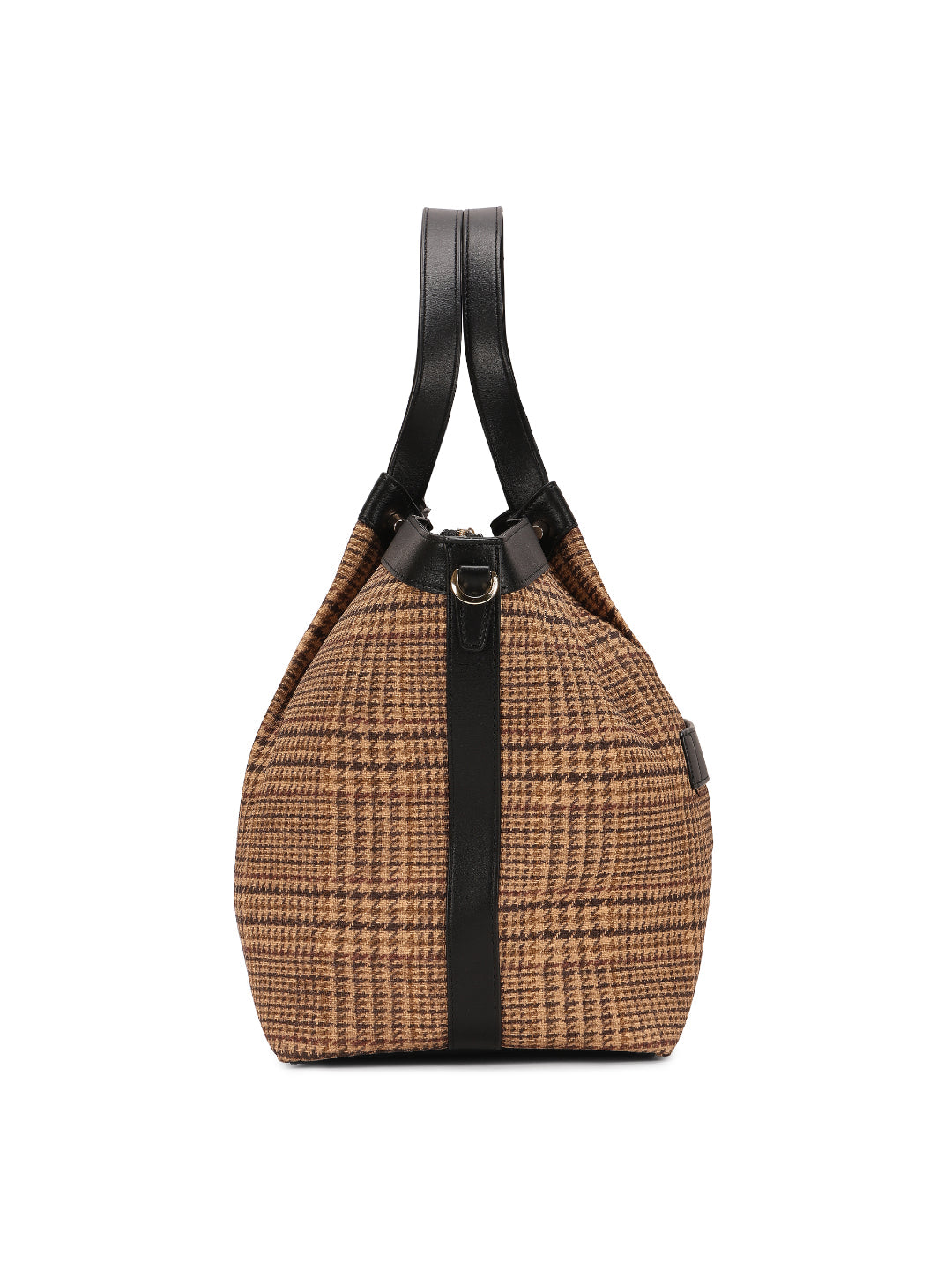 Magnolia Black PU Leather Textured One Size Unisex Tote