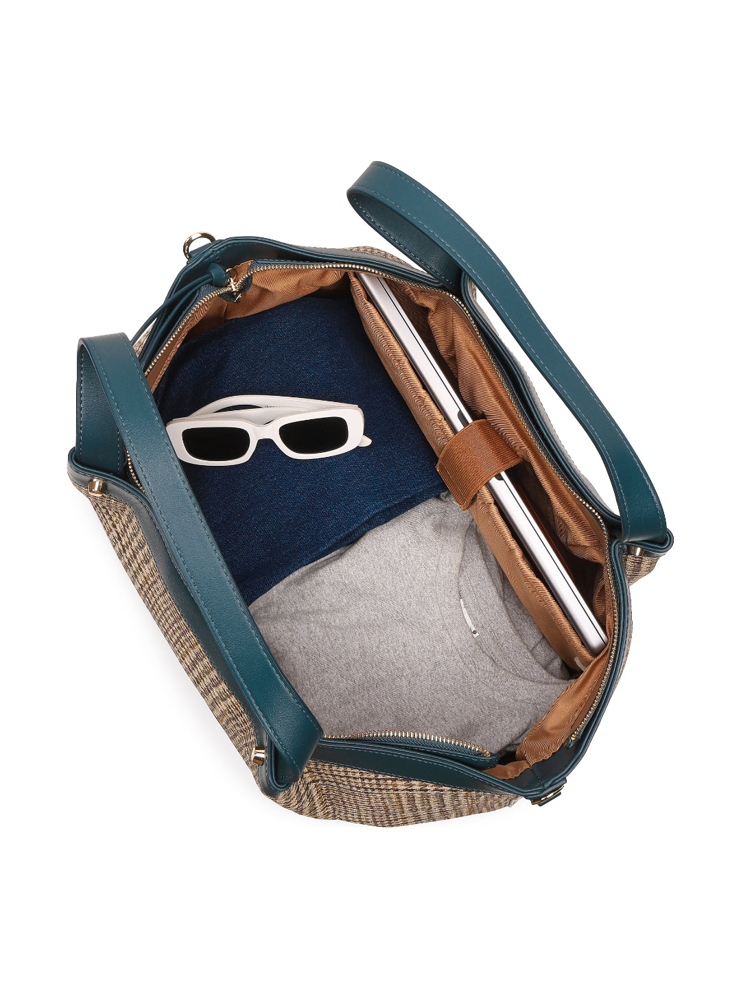 Magnolia Blue PU Leather Textured One Size Unisex Tote