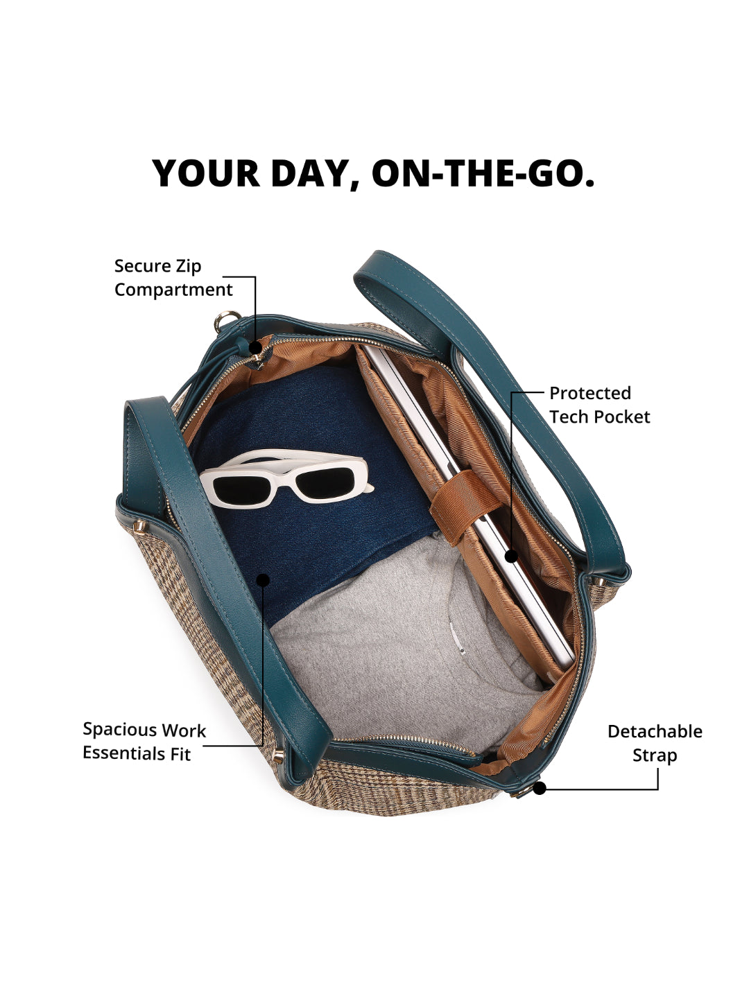 Magnolia Blue PU Leather Textured One Size Unisex Tote