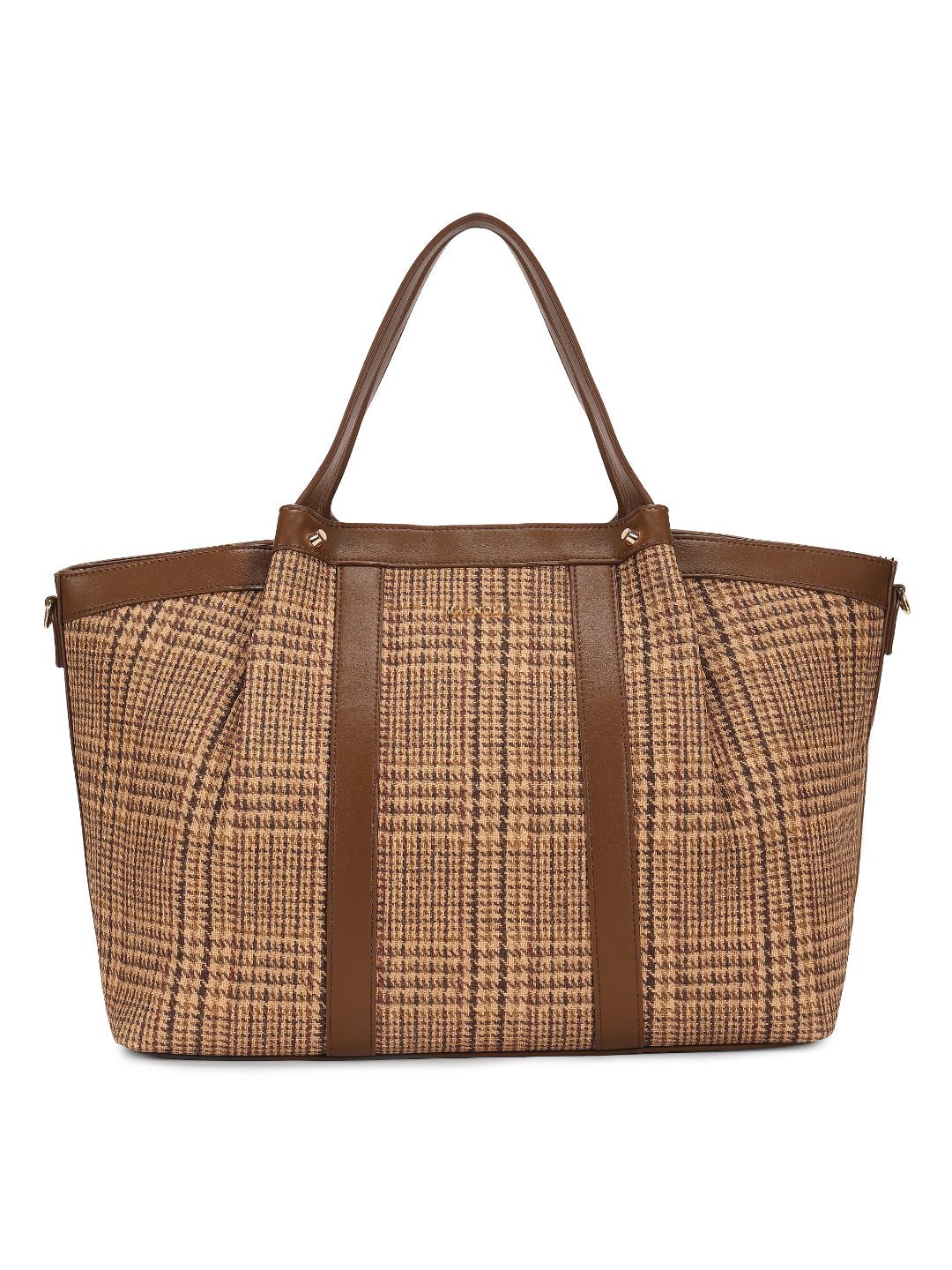 Magnolia Brown Textured One Size PU Leather Tote
