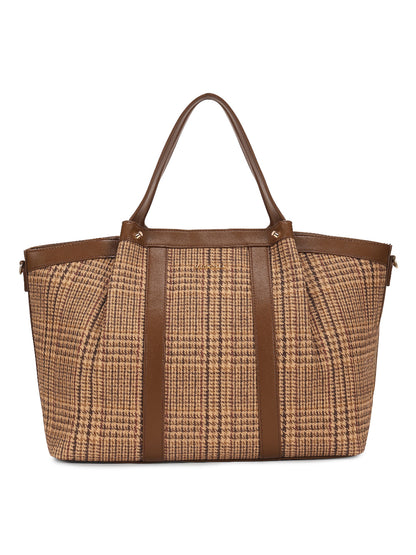 Magnolia Brown Textured One Size PU Leather Tote