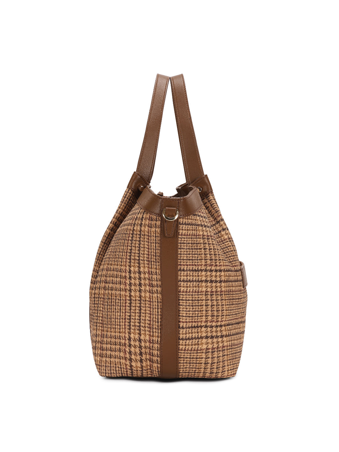 Magnolia Brown Textured One Size PU Leather Tote