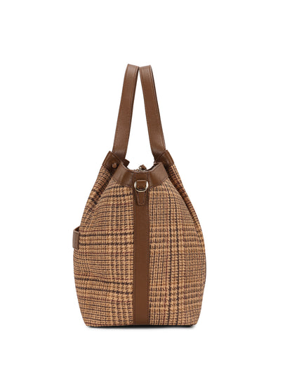Magnolia Brown Textured One Size PU Leather Tote