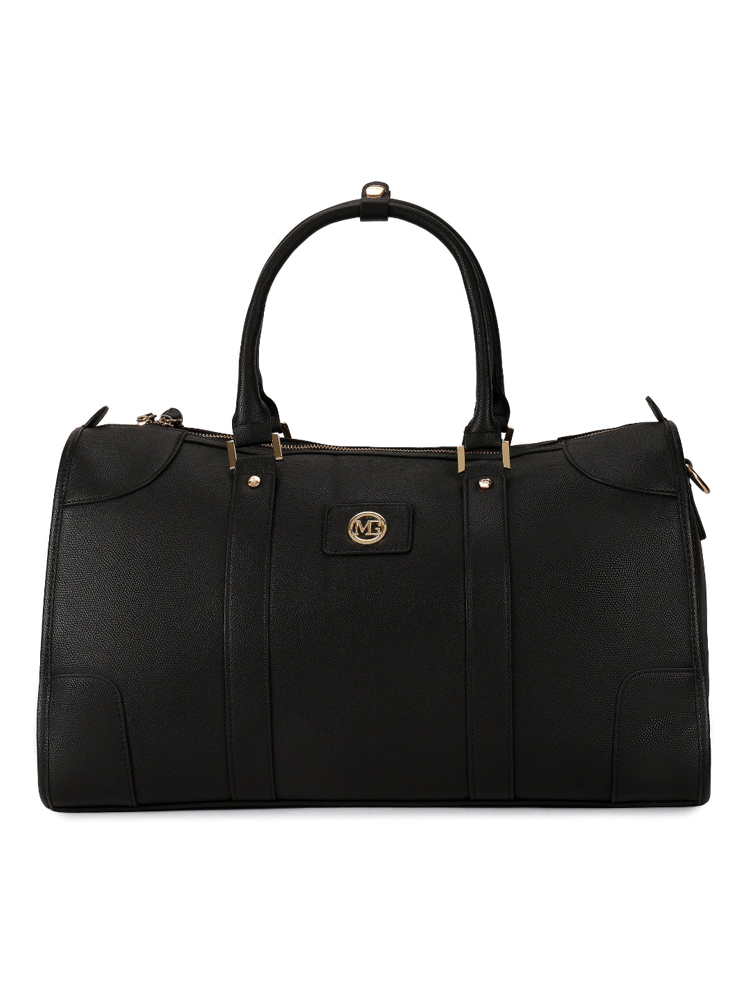 Magnolia Black PU Leather Solid One Size Unisex Duffle Bag