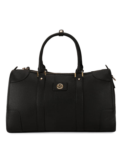 Magnolia Black PU Leather Solid One Size Unisex Duffle Bag