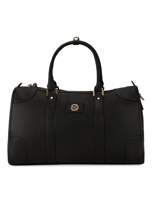 Magnolia Black PU Leather Solid One Size Unisex Duffle Bag