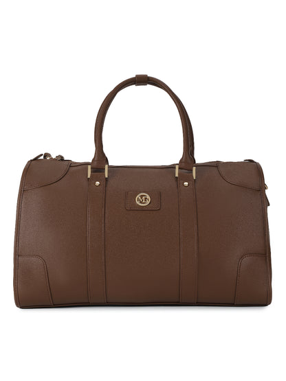 Magnolia Coffee PU Leather Solid One Size Unisex Duffle Bag