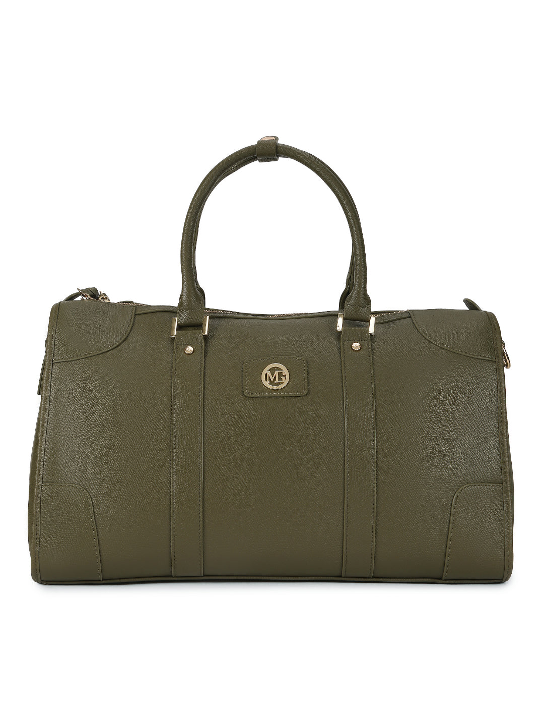 Magnolia Green PU Leather Solid One Size Unisex Duffle Bag