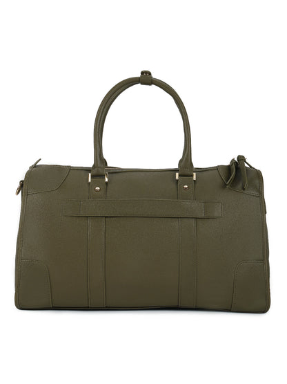 Magnolia Green PU Leather Solid One Size Unisex Duffle Bag