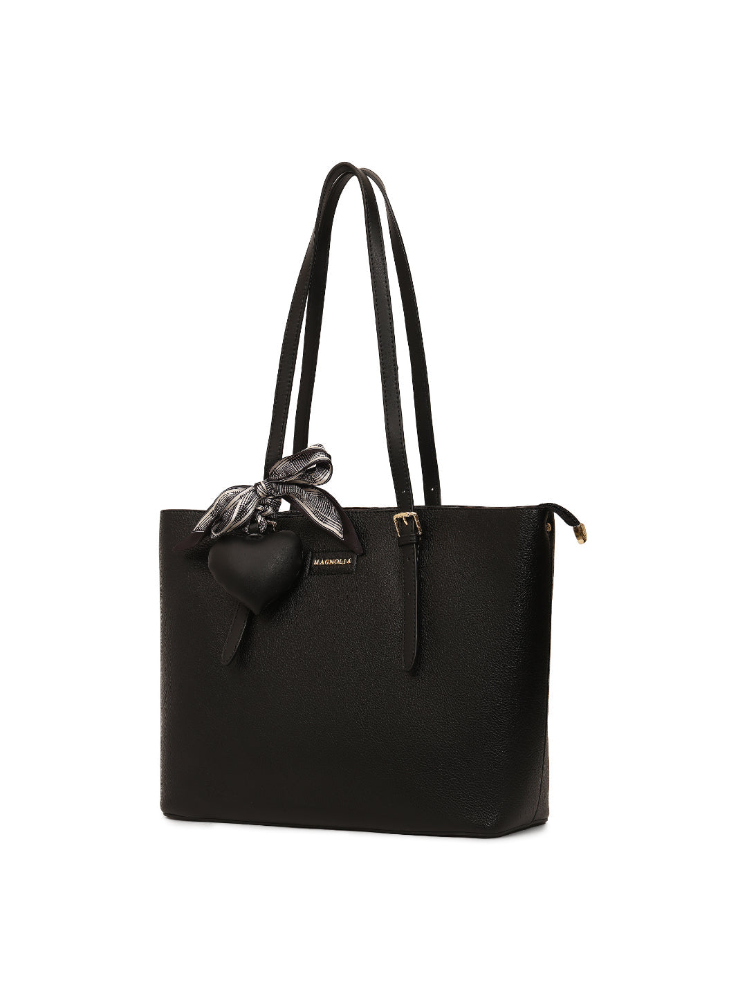Magnolia Black PU Leather Solid One Size Women Tote