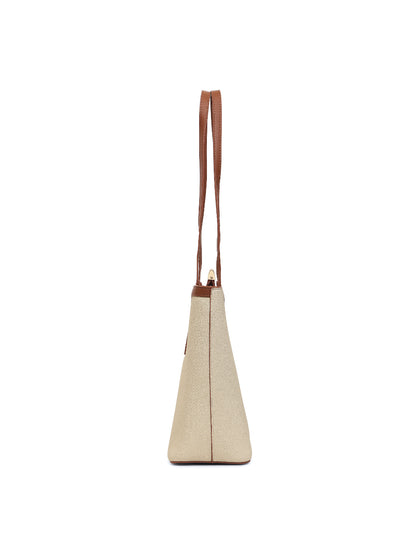 Magnolia Beige PU Leather Textured One Size Women Tote