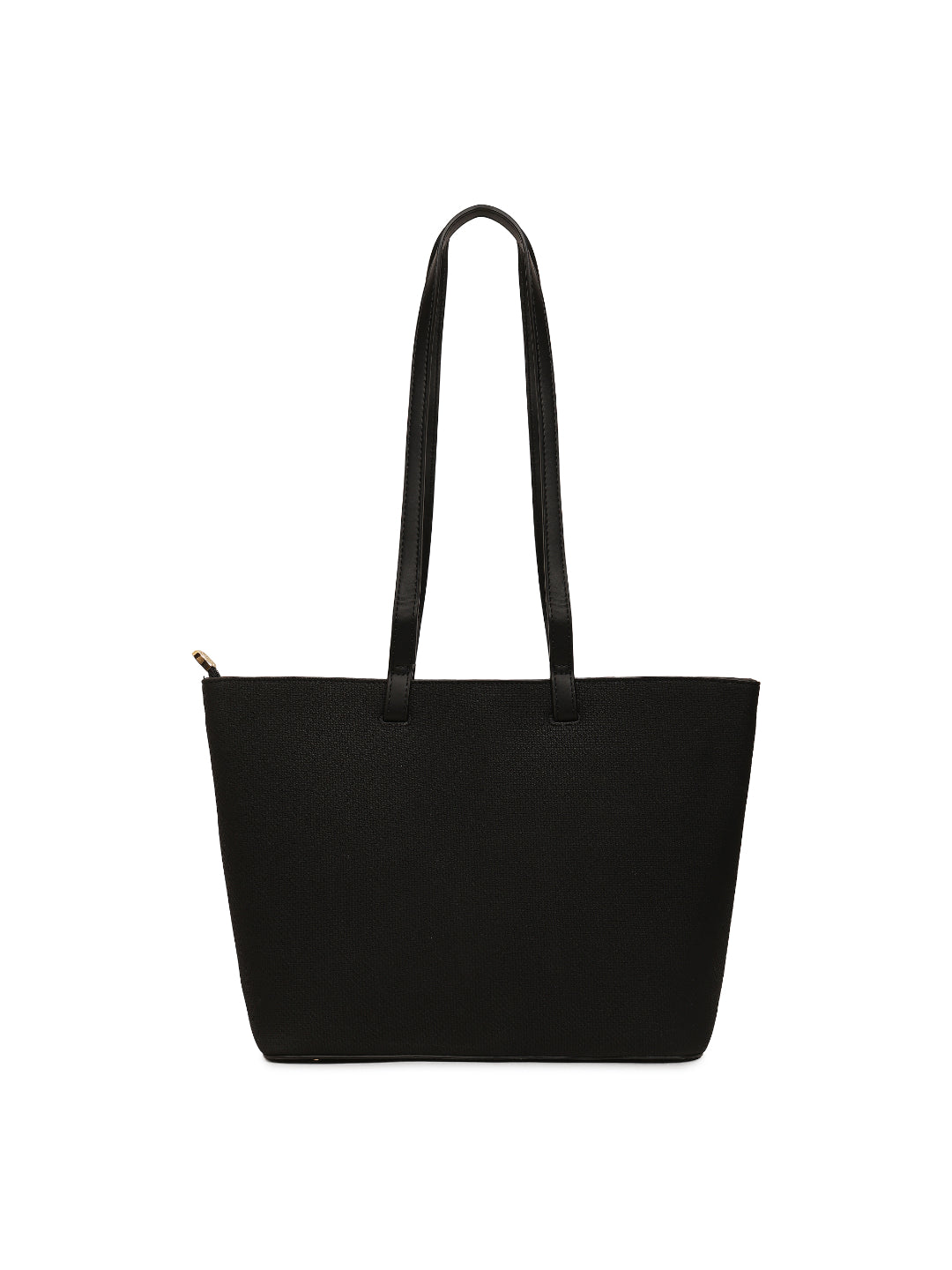 Magnolia Black PU Leather Textured One Size Women Tote